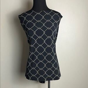 Elegant Black and White Patterned Blouse